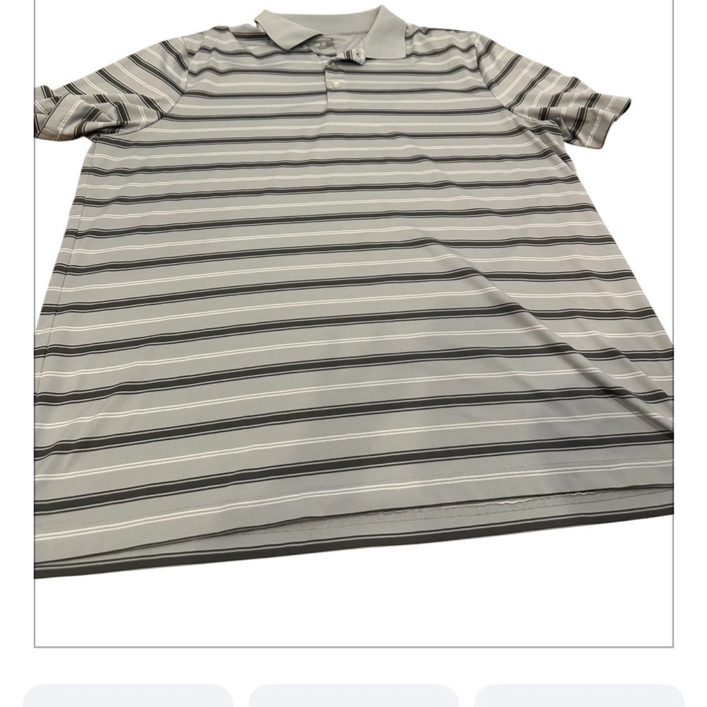 Croft&Barrow Striped Gray Polo Shirt